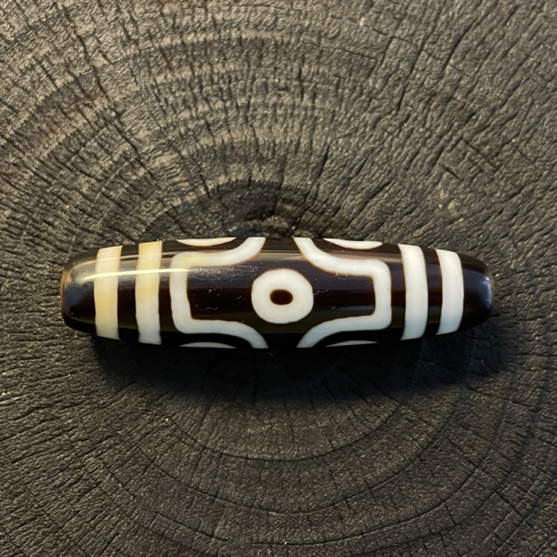 【東邪好货】！行运朱砂黑白双线十字金刚六眼玛瑙单珠吊坠时尚气质