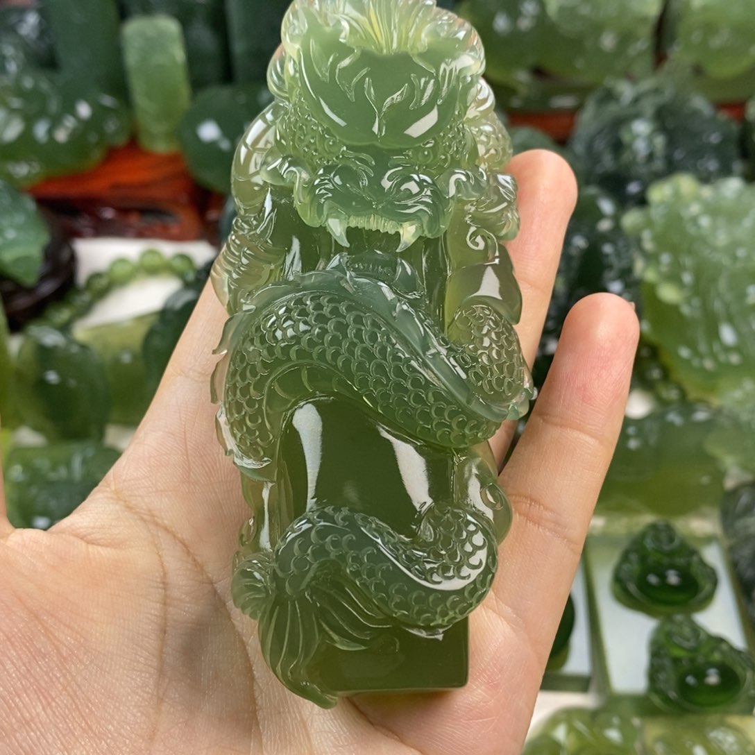 岫玉手把件未镶嵌豫****发