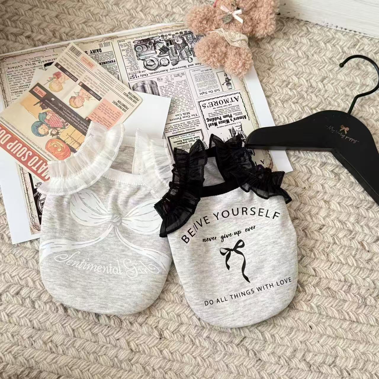 早秋ins风家居服吊带~舒适棉比熊泰迪中小型犬宠物衣服