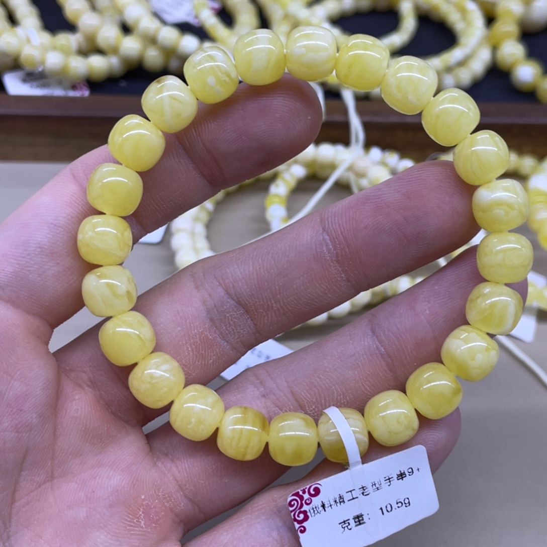 琥珀未镶嵌颈饰精工老型手串