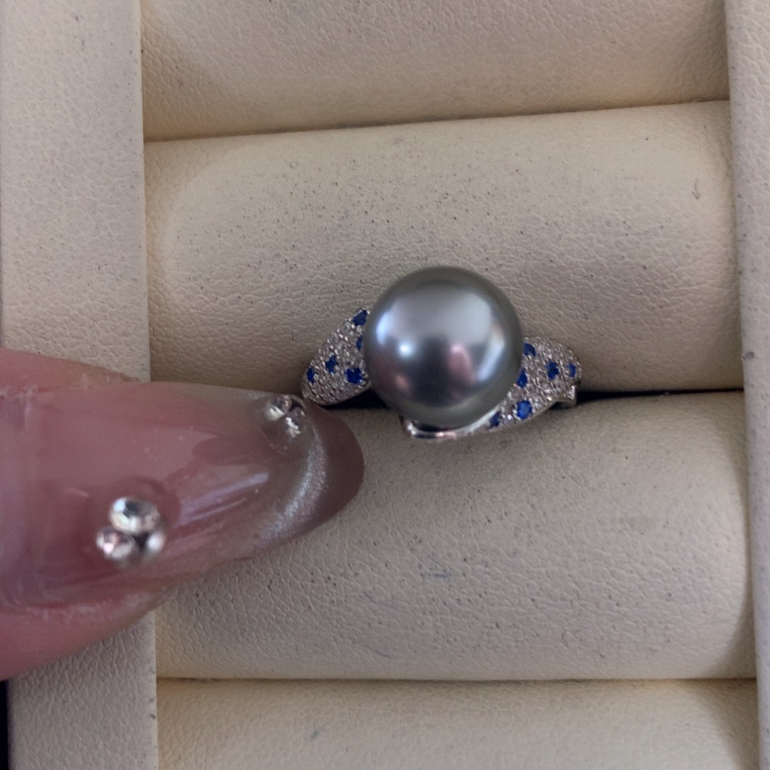 海水珍珠戒指银S925镶嵌