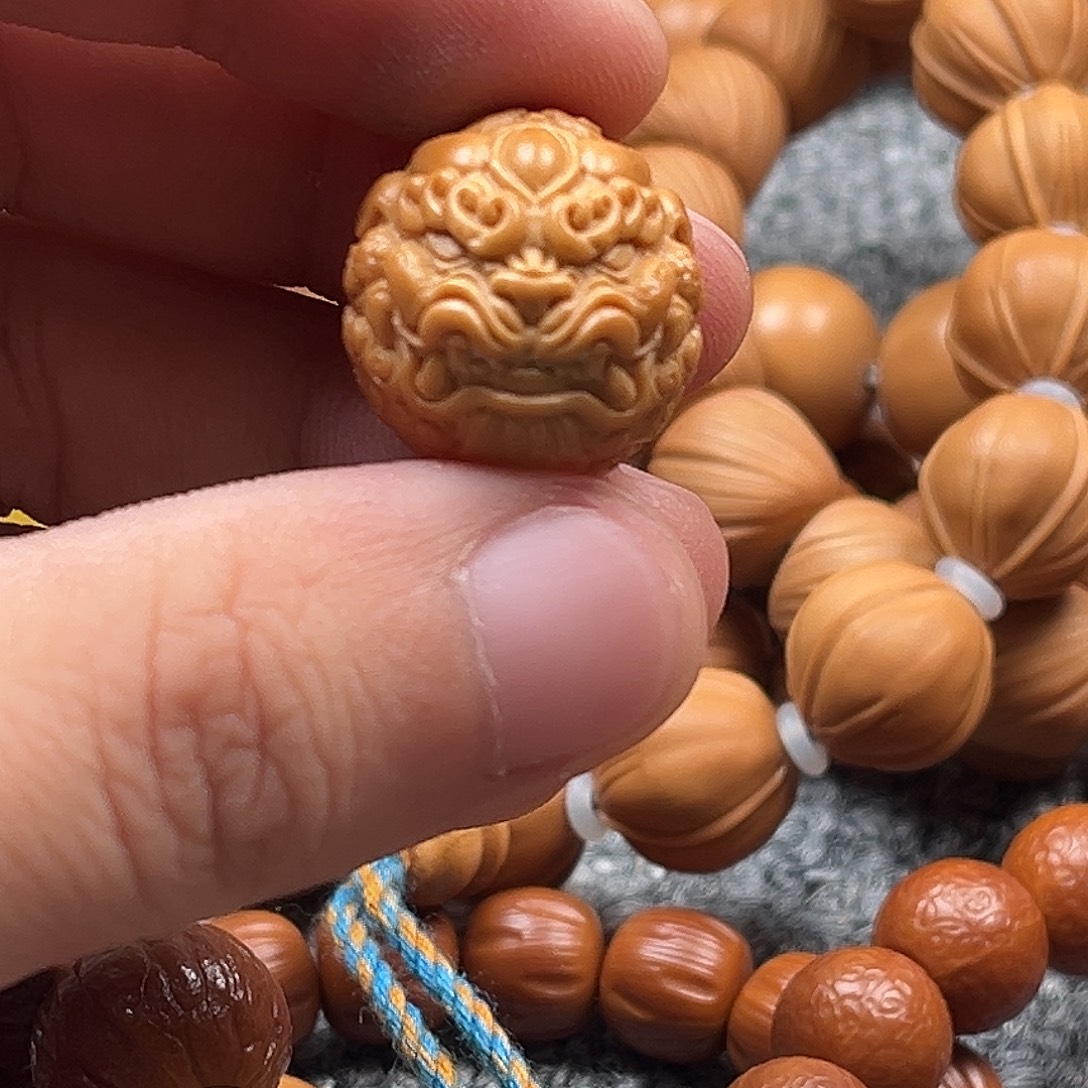 ღ***虚猴头核桃手串唐狮单颗