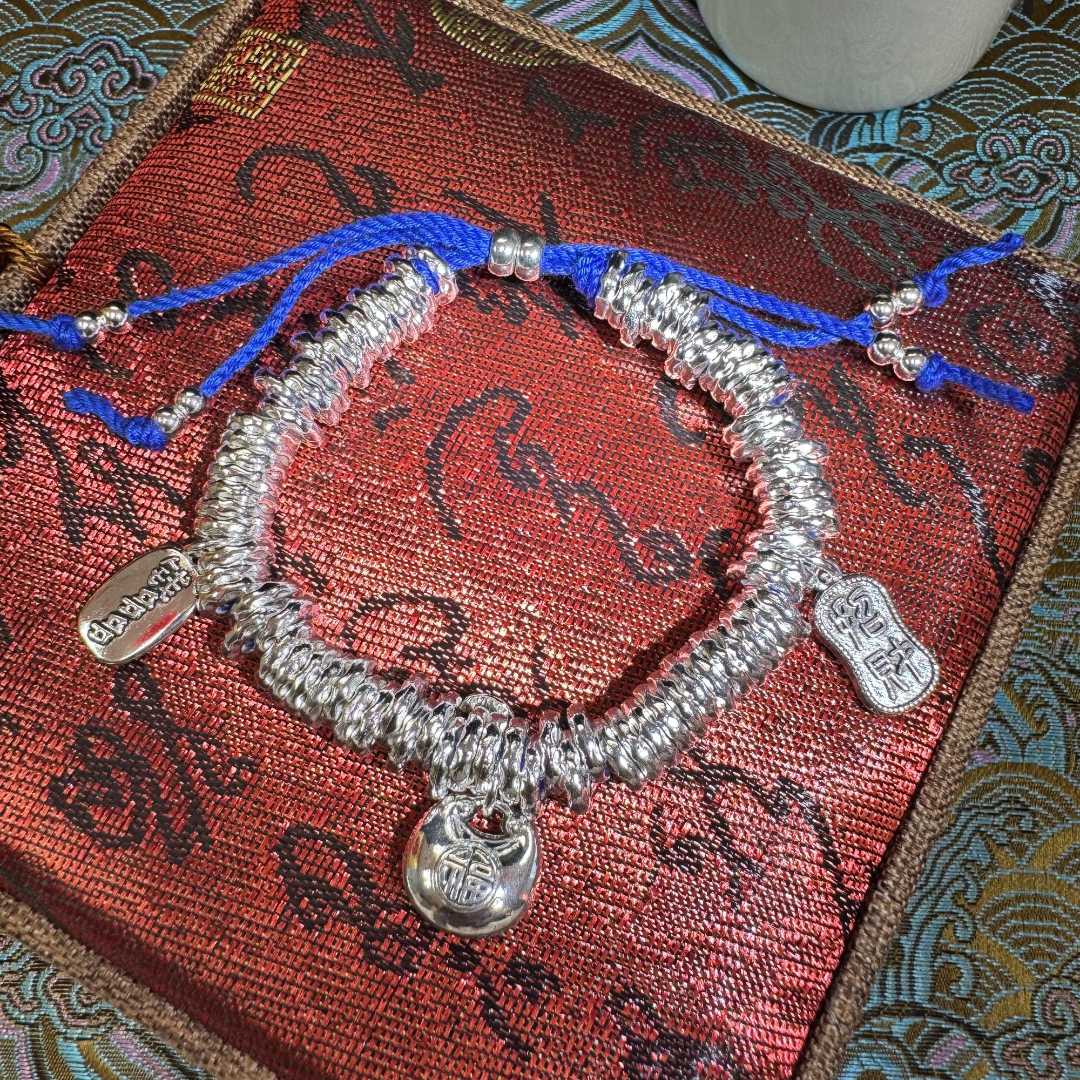 【K】足银手链 钱多多盘缠手链 SL0057