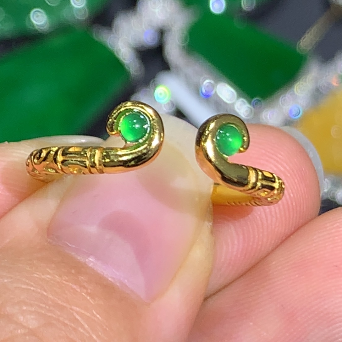 翡翠戒指银S925镶嵌8、