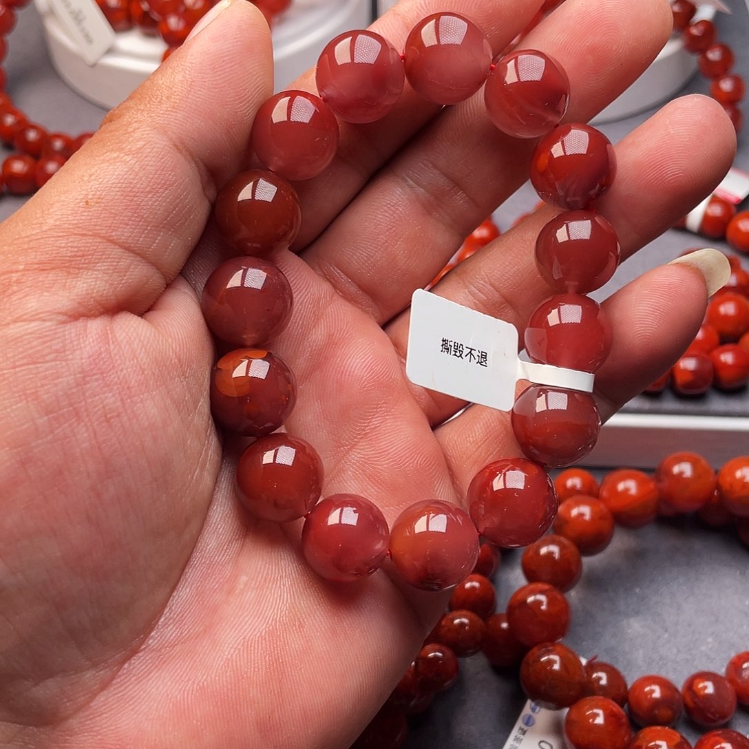 南红玛瑙未镶嵌手串南红瓦西14 mm手串