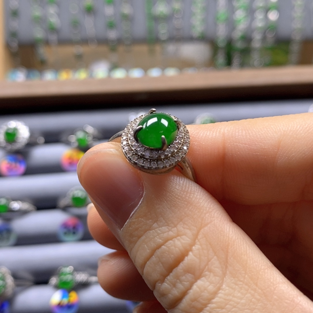 颈饰银S925镶嵌翡翠34号