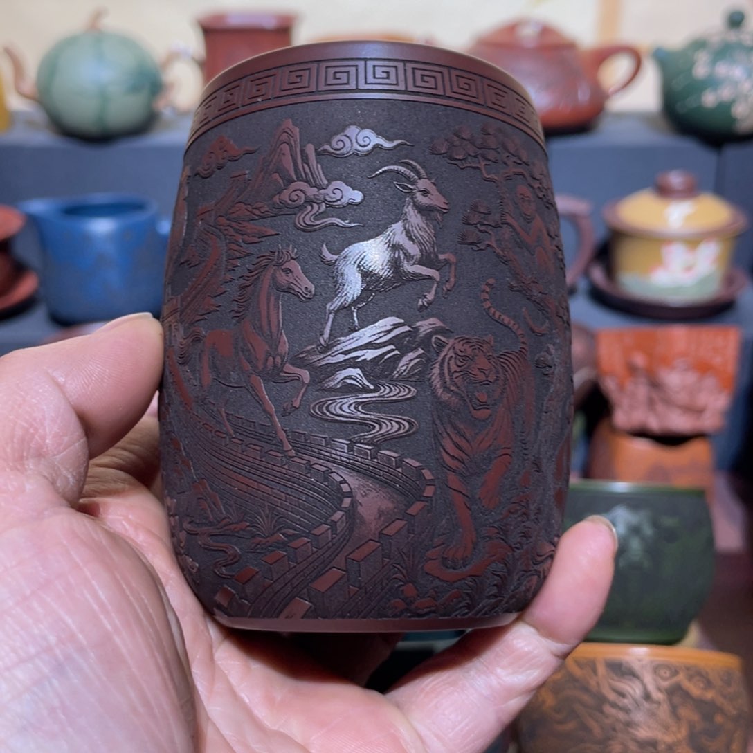 原矿紫砂手工主人杯