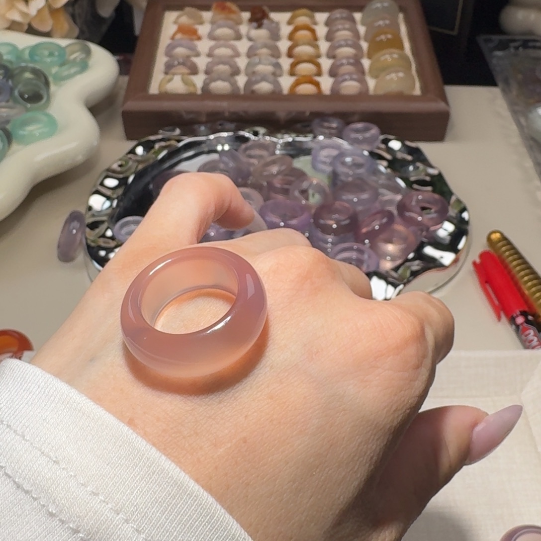 每***.玛瑙/玉髓未镶嵌戒指