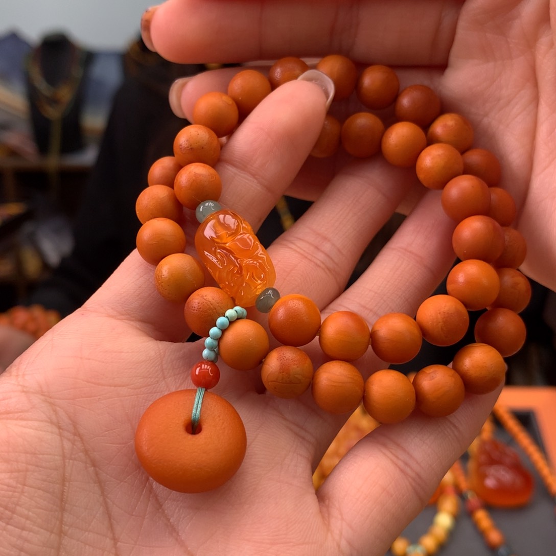 蜜蜡手串未镶嵌天然