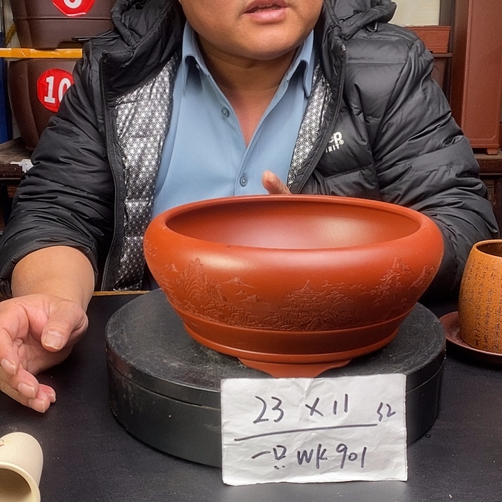 紫砂花盆货号一只WK901