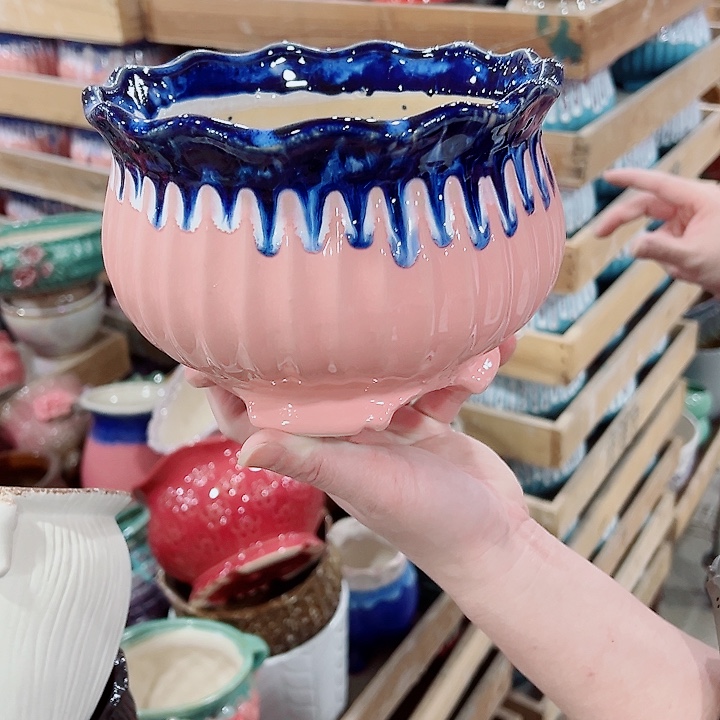 有孔，凑单福利满10元发货陶瓷多肉花盆！