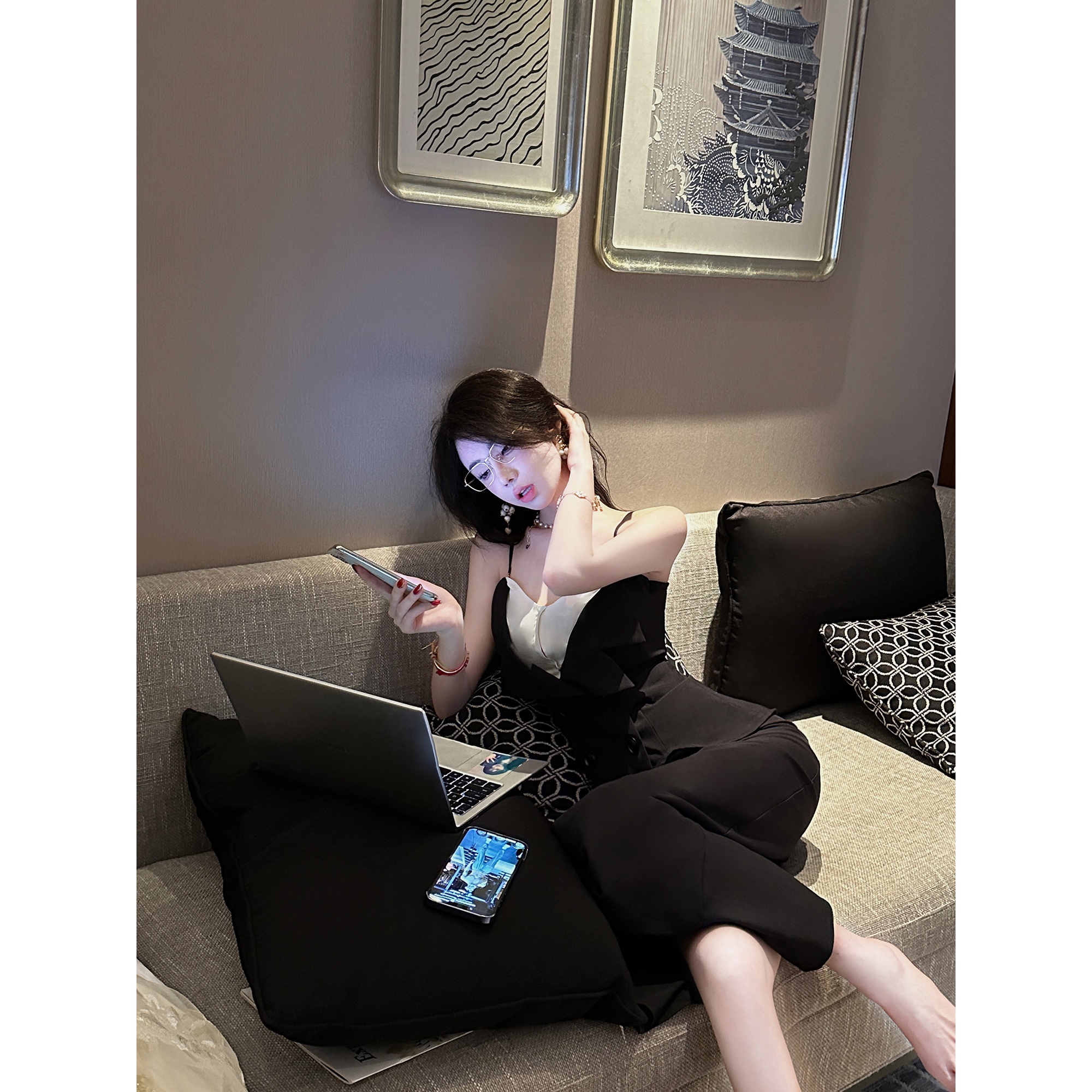 【雅乔定制】黑色恋曲 包臀一步裙半身裙DYYK-24021684