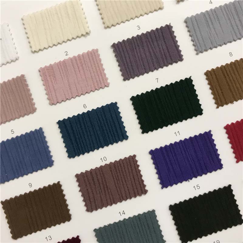 300g仿皮绒树皮皱针织面料23个颜色现货厂家直销时尚面料9132001