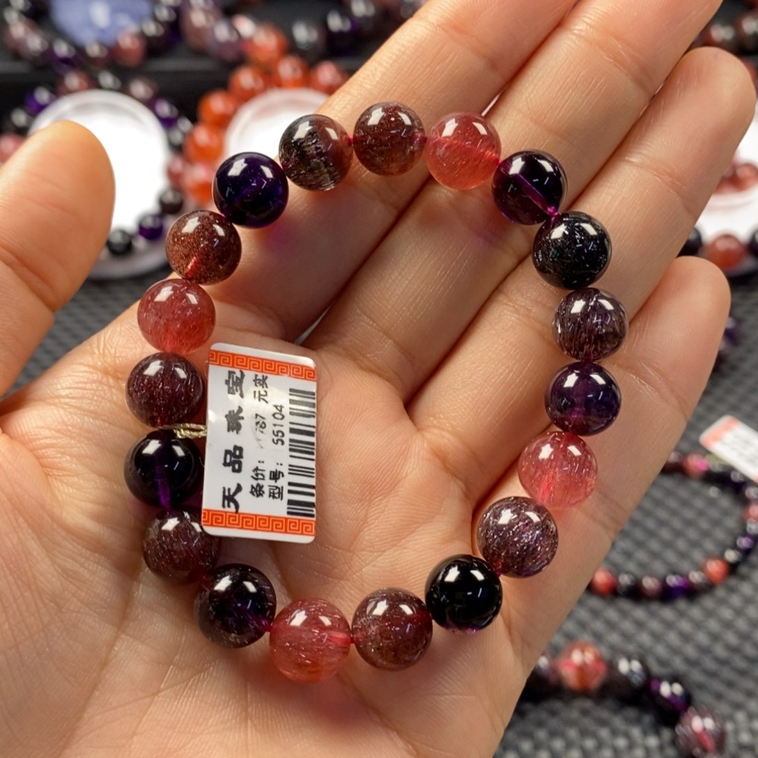 水晶手链：151604未镶嵌彩***泡