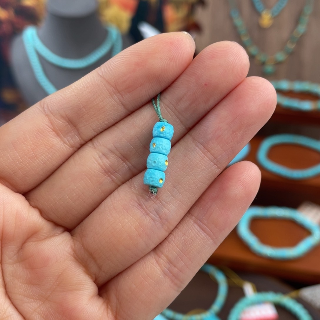 绿松石手链未镶嵌绿松石星球直切