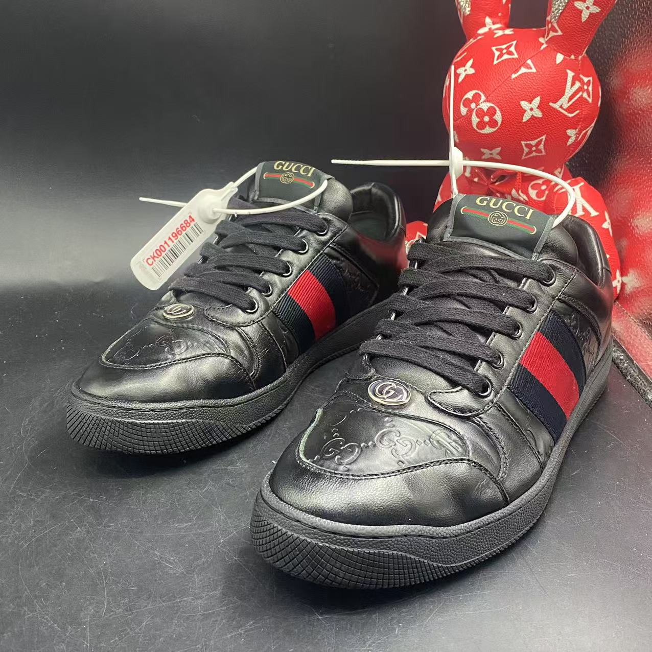 95新 GUCCI/古驰 【聚星优选】黑色压纹脏脏鞋41欧码ddm1881