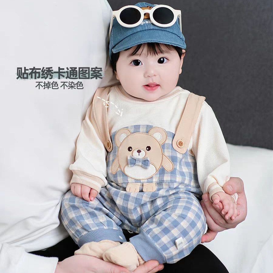 宝宝衣服男婴儿秋季洋气超萌连体衣可爱哈衣男包秋装韩系连体衣秋
