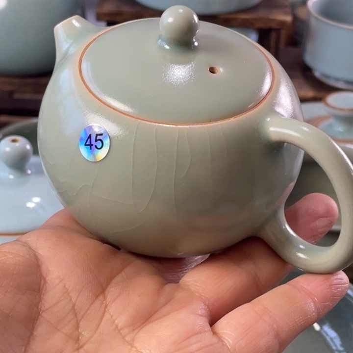 一**缘汝州原矿釉赵琳西施壶微微瑕