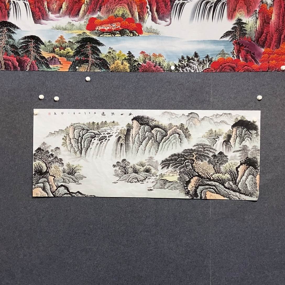 国画小六尺山水一副
