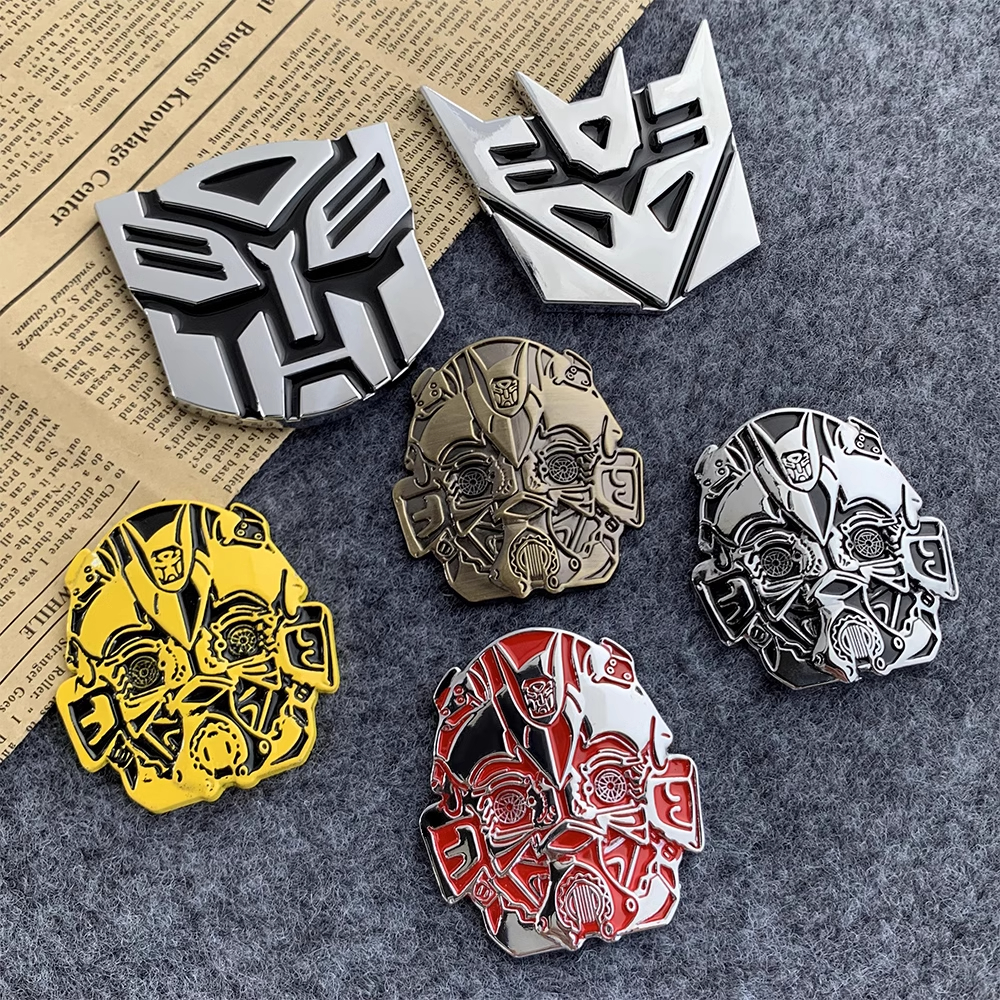 变形金刚车贴铝贴标金属立体摩托车改装配件装饰电动车汽车通用贴