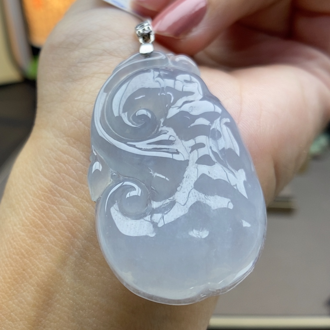 翡翠银S925镶嵌颈饰吊坠48