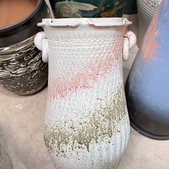 紫砂花盆口18高度34耳环白色