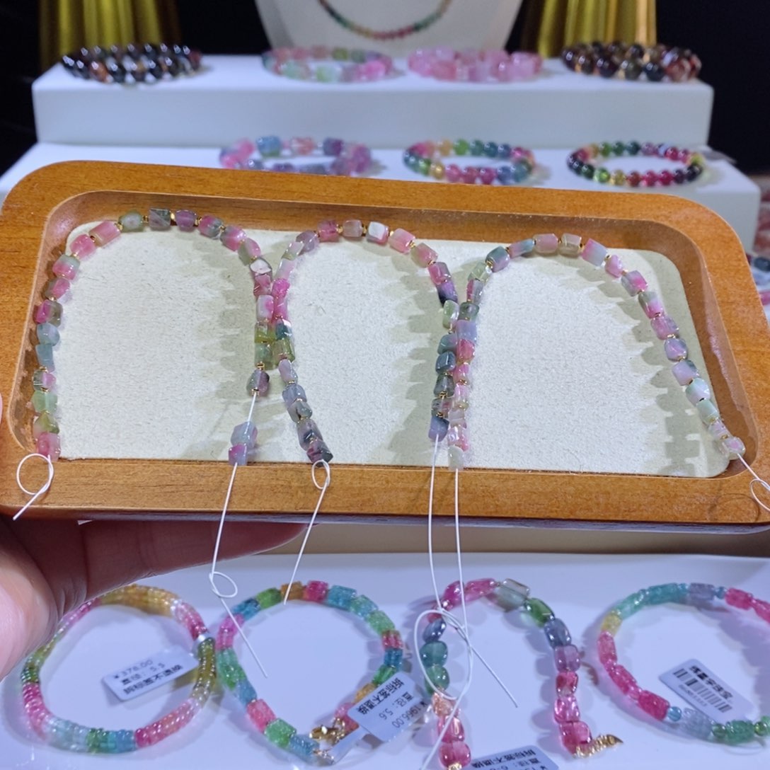 碧玺手链未镶嵌西瓜方糖 多样性发其一