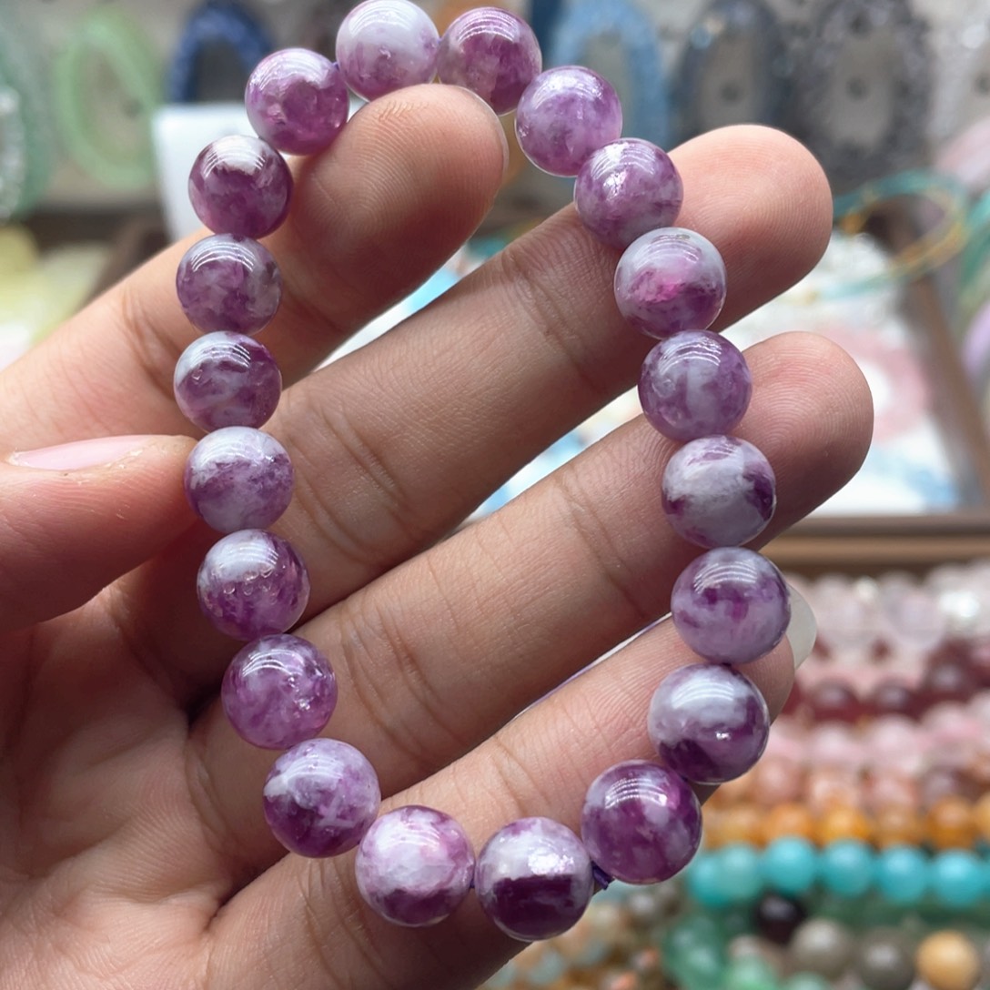 烟晶手链银S925镶嵌9.8咪紫祖母手链