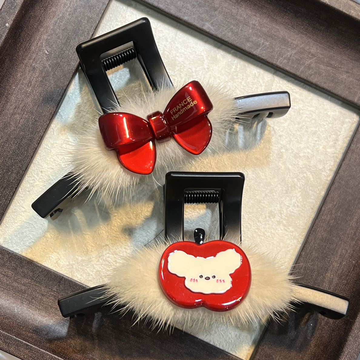 【11cm秋冬水貂毛中抓合集】韩版原创设计抓夹新品发量少