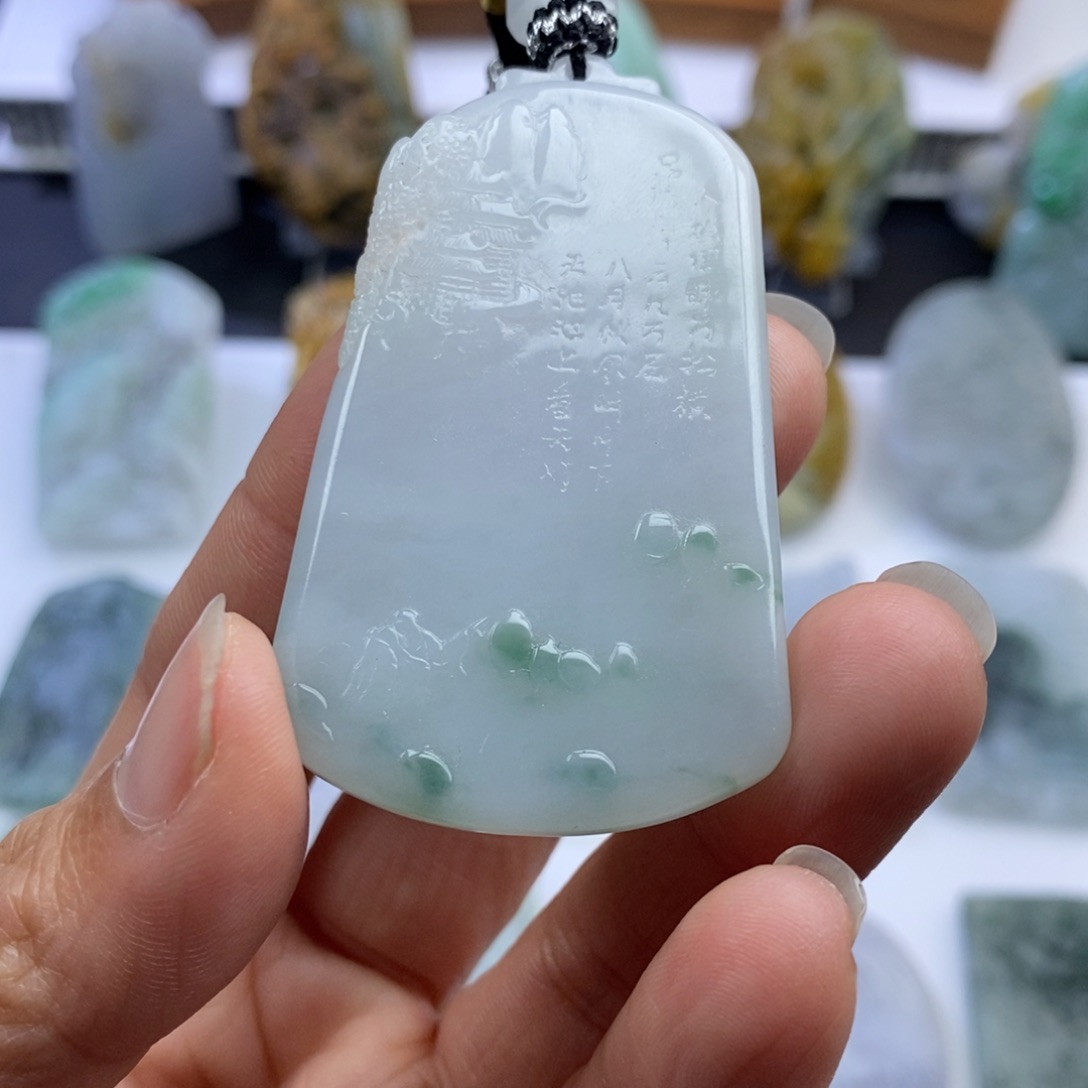 定制翡翠未镶嵌山水