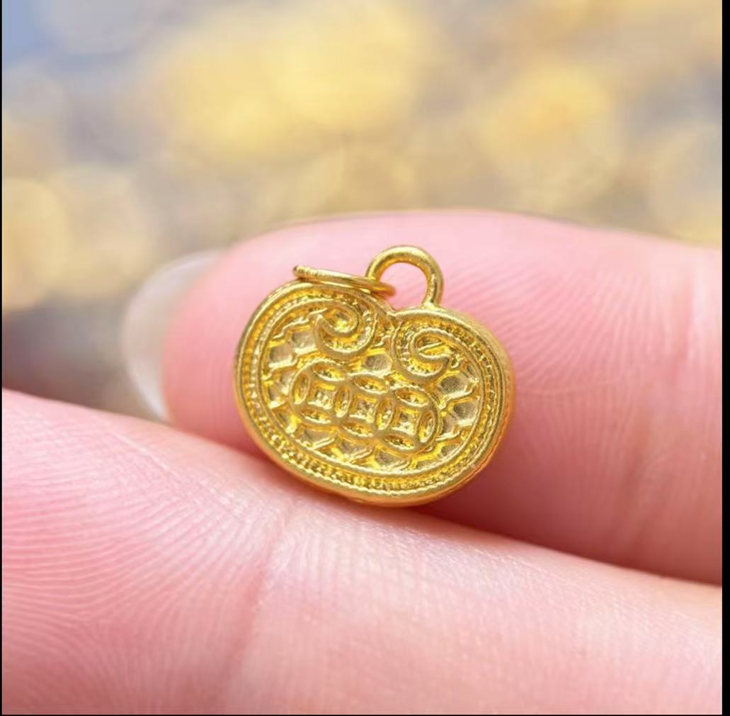 【小琪金选】足金999足金配件金元宝 P