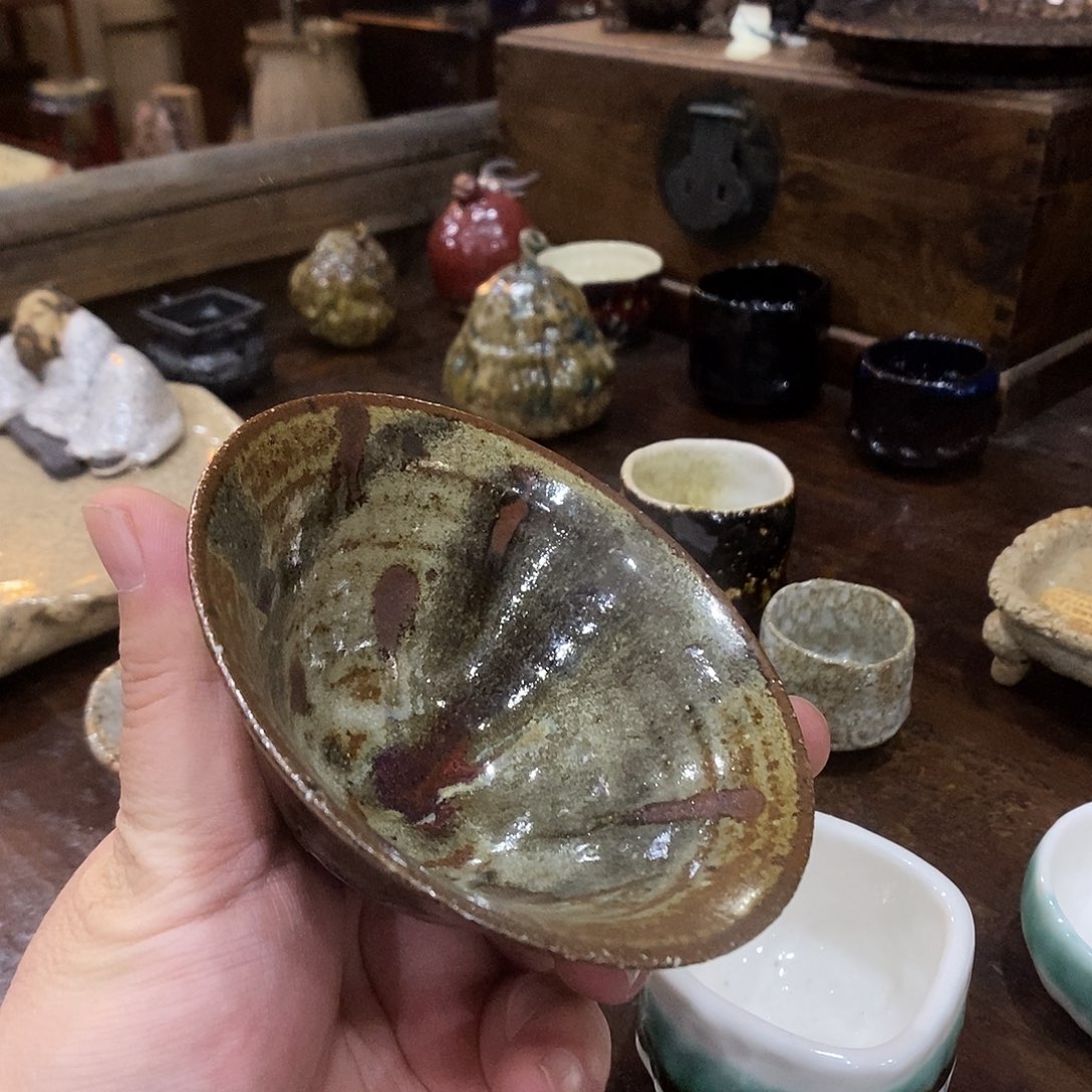 手工制作柴烧茶具