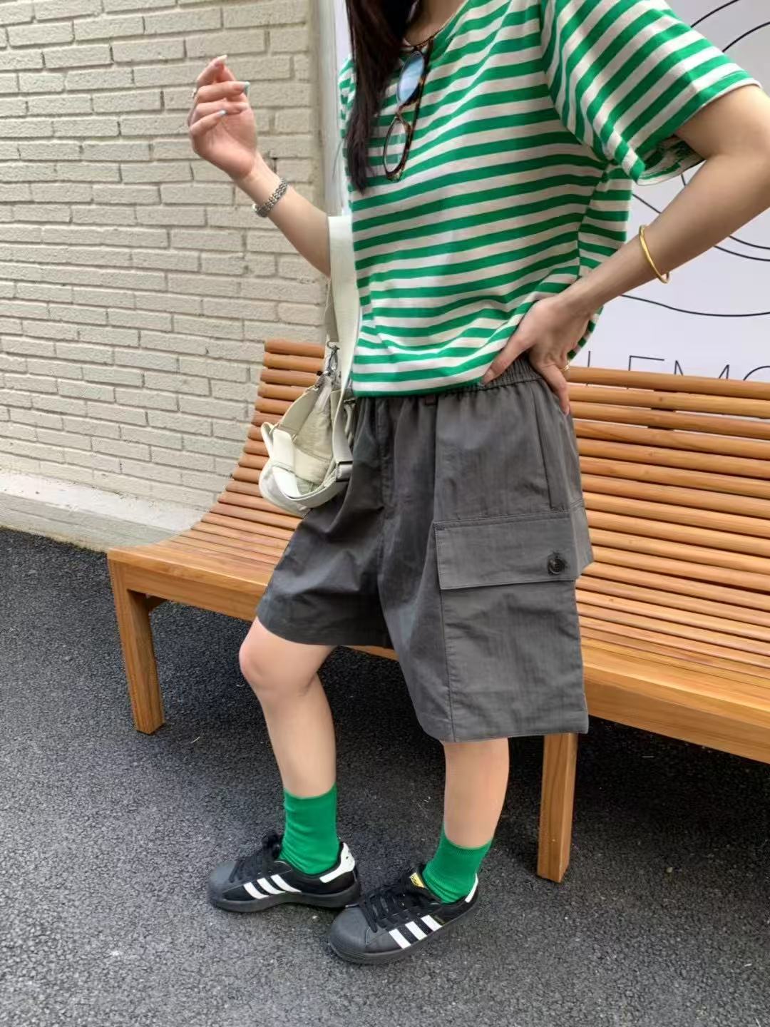 米古古YY #8778#福 工装短裤大口袋气质短裤