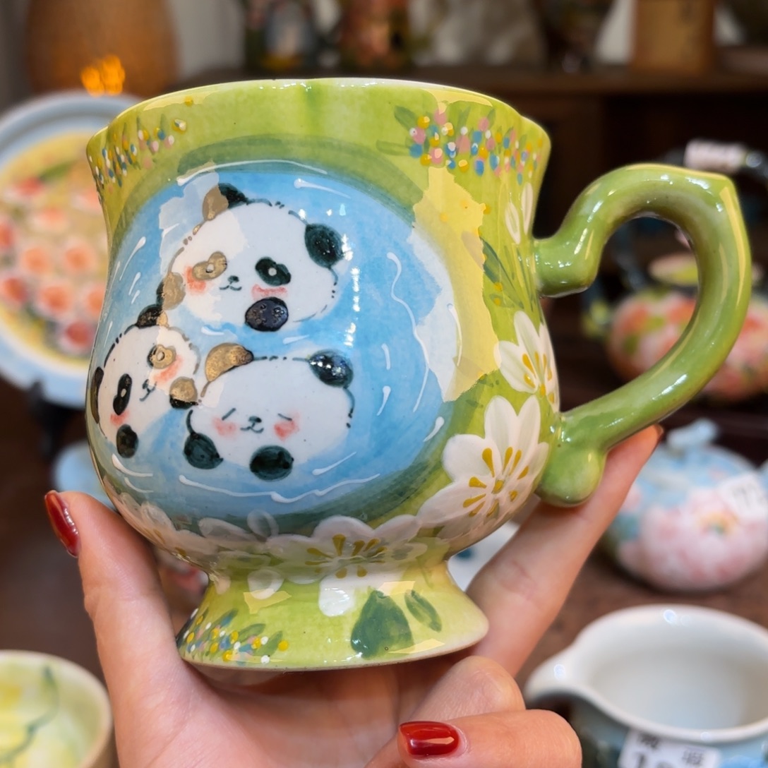 景德镇手绘高温釉下彩陶瓷茶具