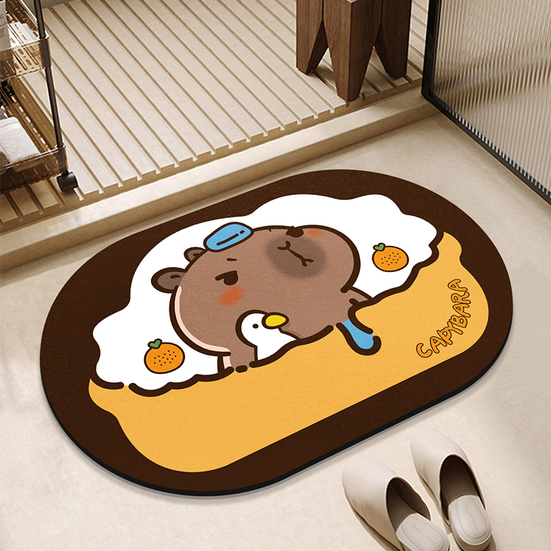 卡通浴室硅藻泥地垫卫生间厕所门口吸水速干脚垫家用防滑地毯耐脏
