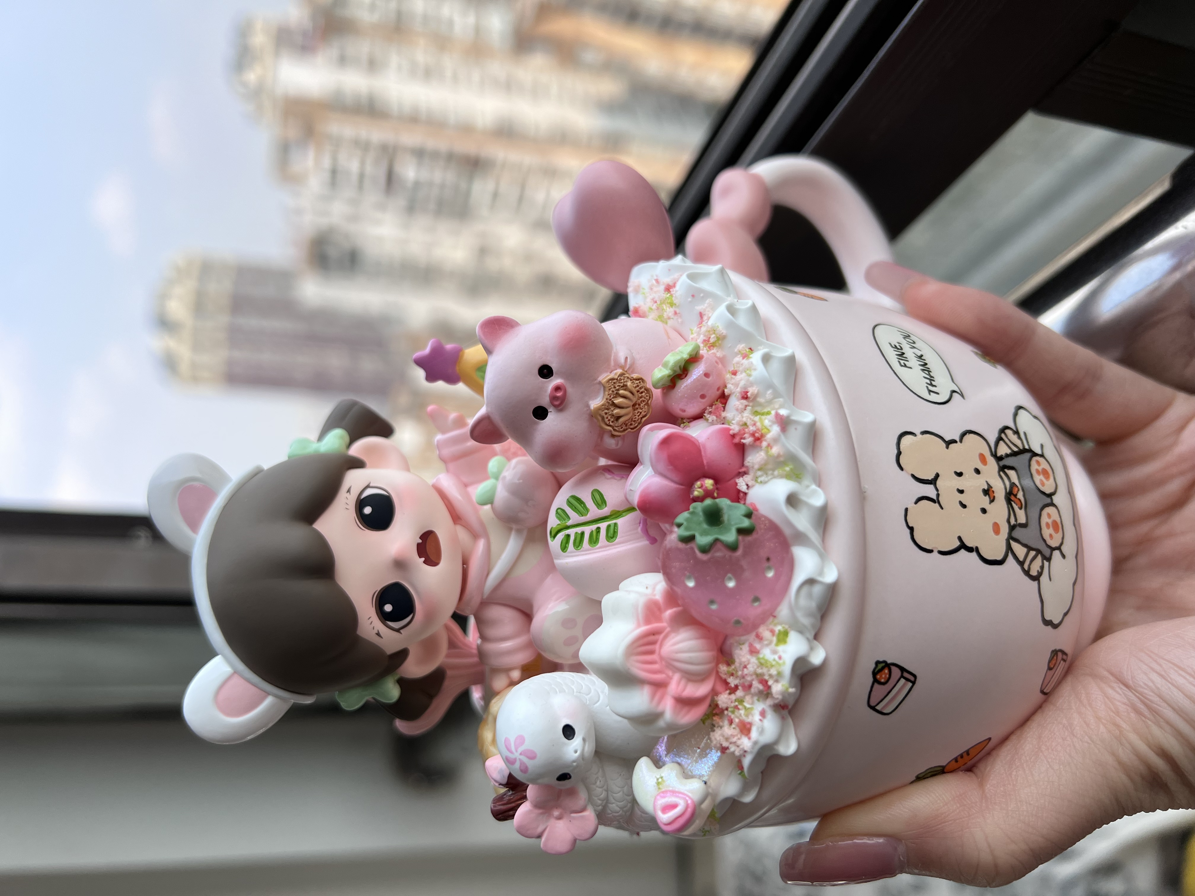蜜桃妹妹奶油胶水杯