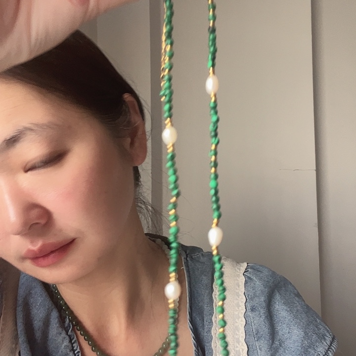 银S925镶嵌项链淡水珍珠淡水珍珠孔雀项链