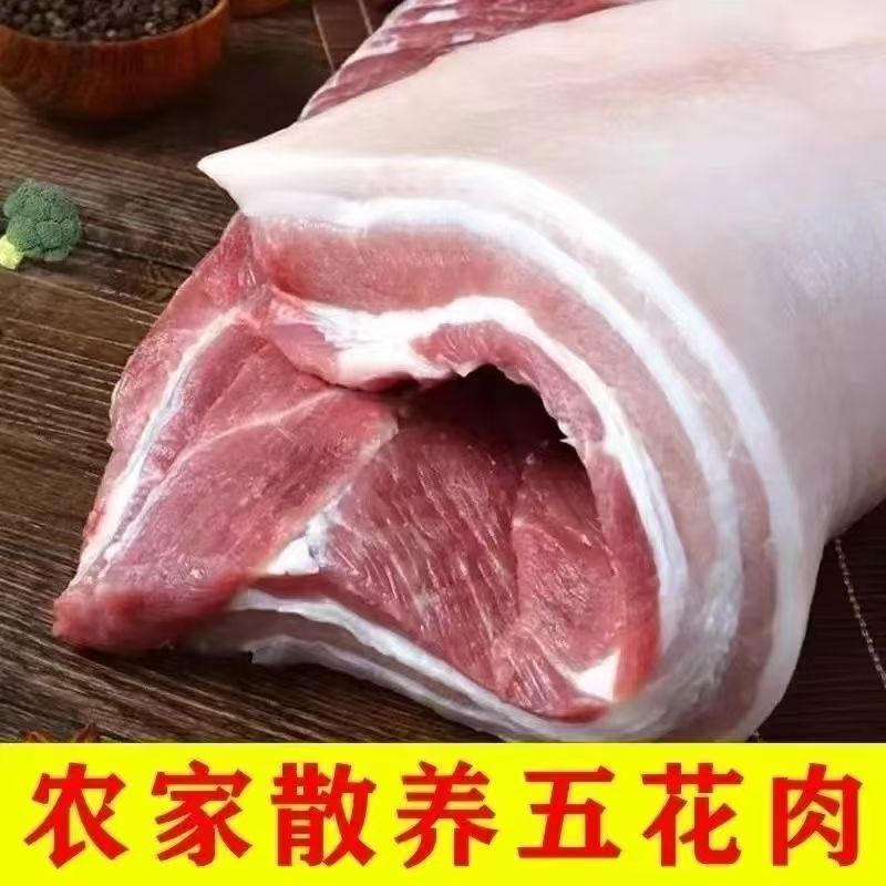 五花肉新鲜猪肉腹部肉鲜肉猪肉农家猪散养猪现杀溜达猪猪肉