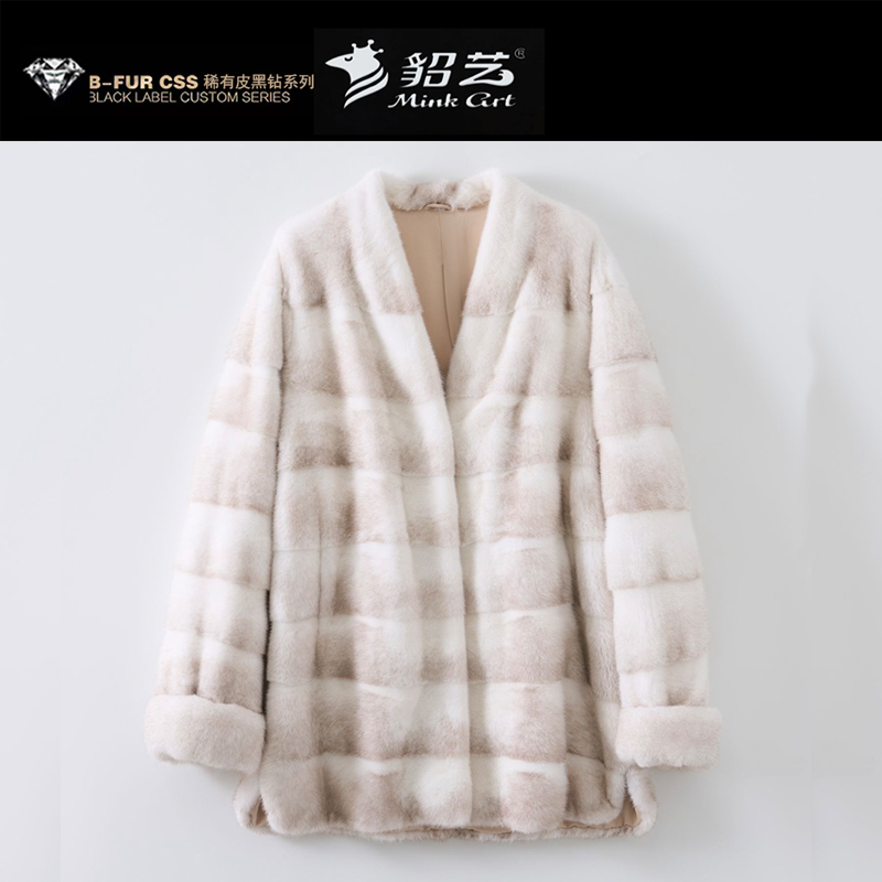 貂艺 BESS FUR | 【雪境】v领横排挽袖轻奢进口短二水貂ZH294活动