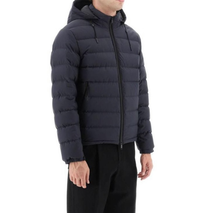 99新 ZEGNA 6417/Zegna 纯色连帽拉链长袖休闲羽绒服/50码