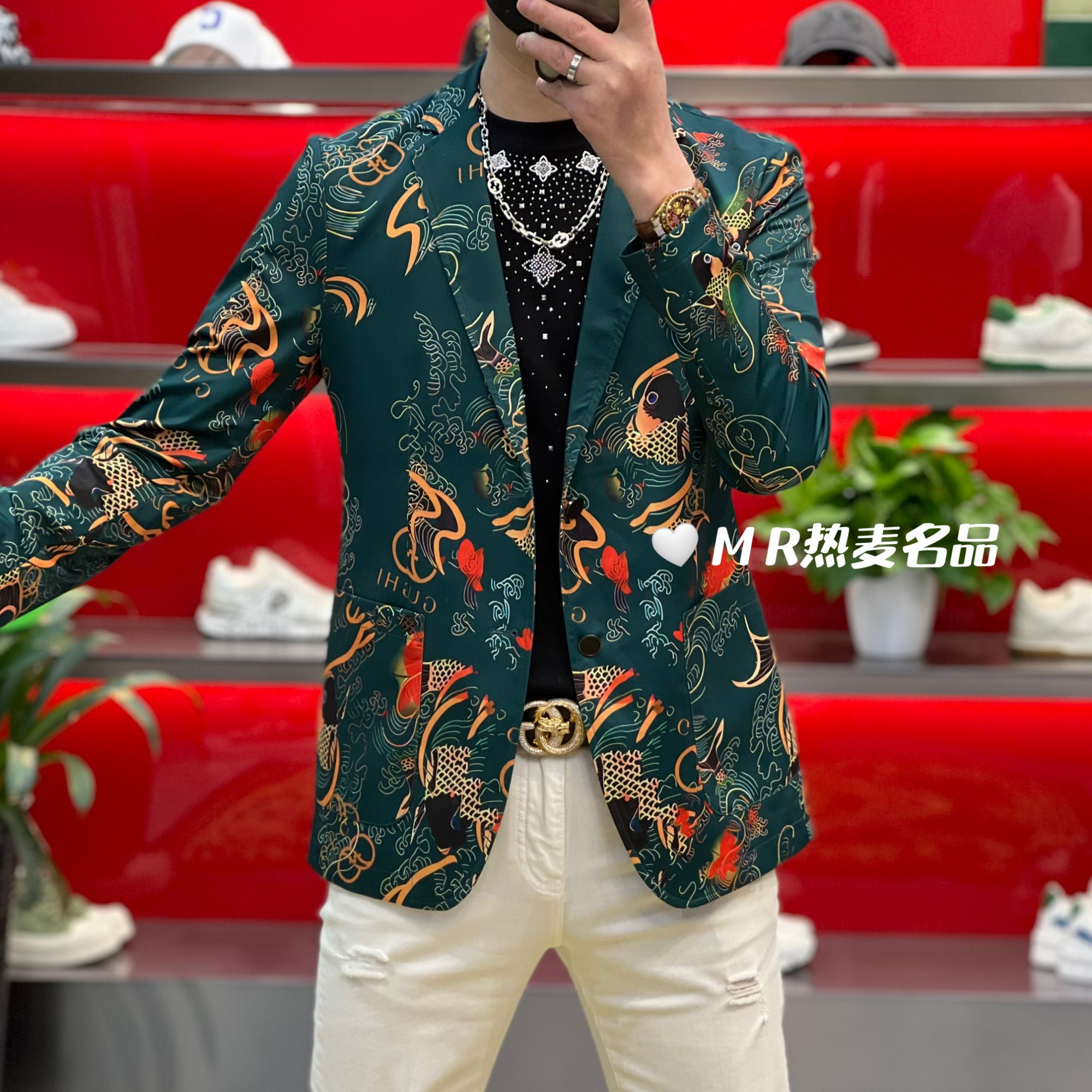 【星欧甄选】2025新款春夏荷塘月色款 欧货男士修身免熨烫长袖西装