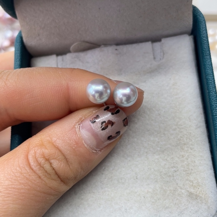 海水珍珠耳饰银S925镶嵌