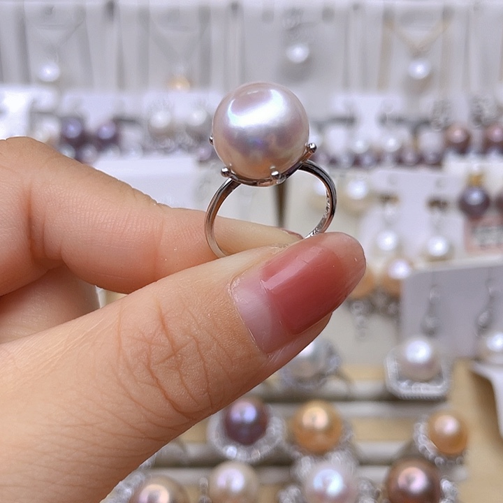 淡水珍珠银S925镶嵌戒指