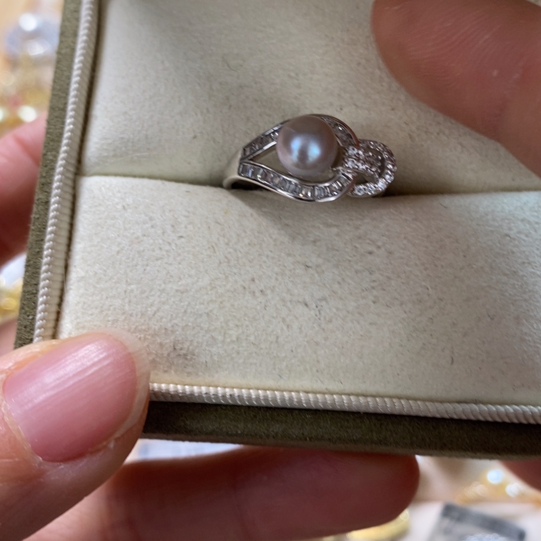 海水珍珠戒指银S925镶嵌