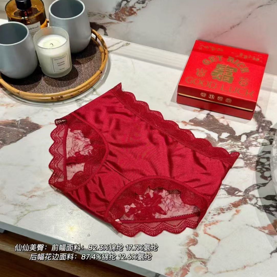 红色蕾丝性感短裤三条装A507