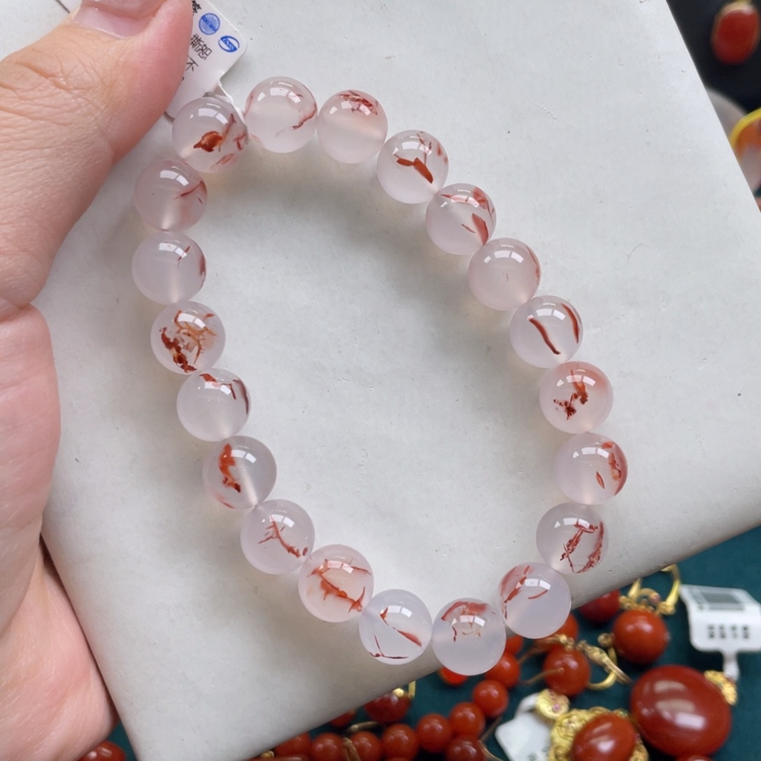 南红玛瑙未镶嵌川料南红冰飘单圈10mm