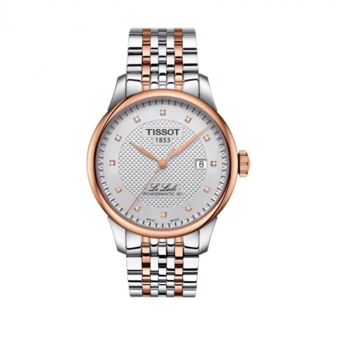 99新 Tissot/天梭 力洛克白盘间金钻刻/表径39.3mm男士气质经典
