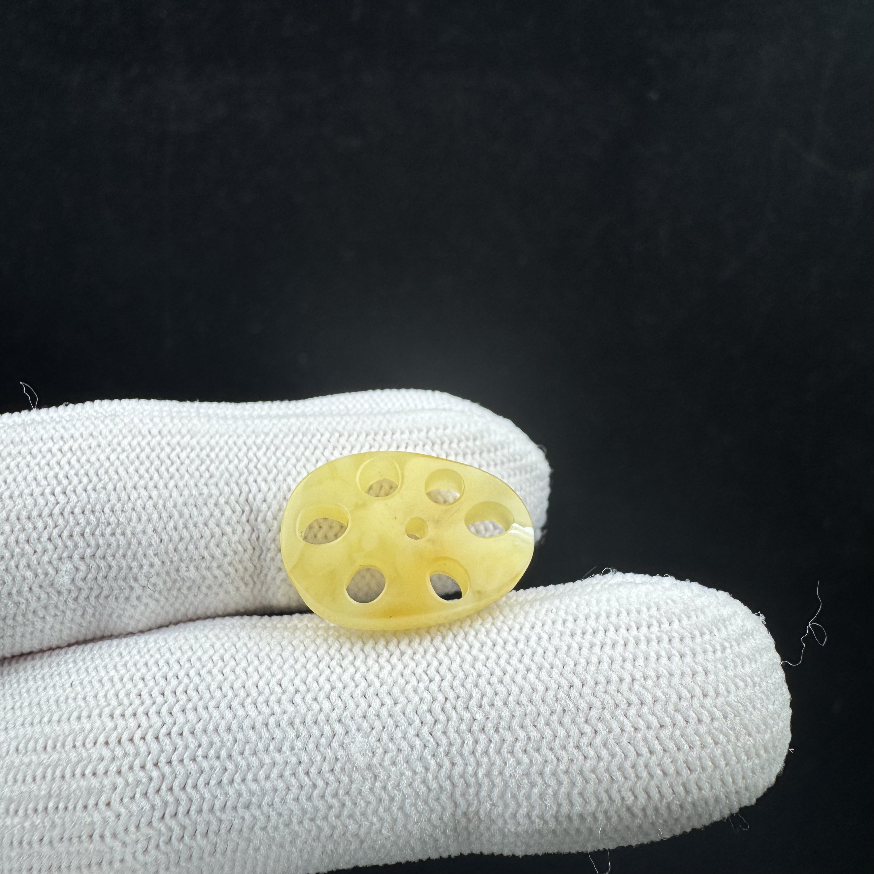 D5461【瑕疵】天然原矿蜜蜡 藕片14*19.4mm支持复检假一罚十