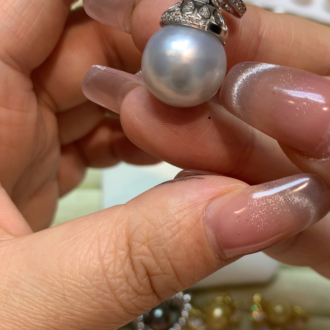 海水珍珠颈饰银S925镶嵌