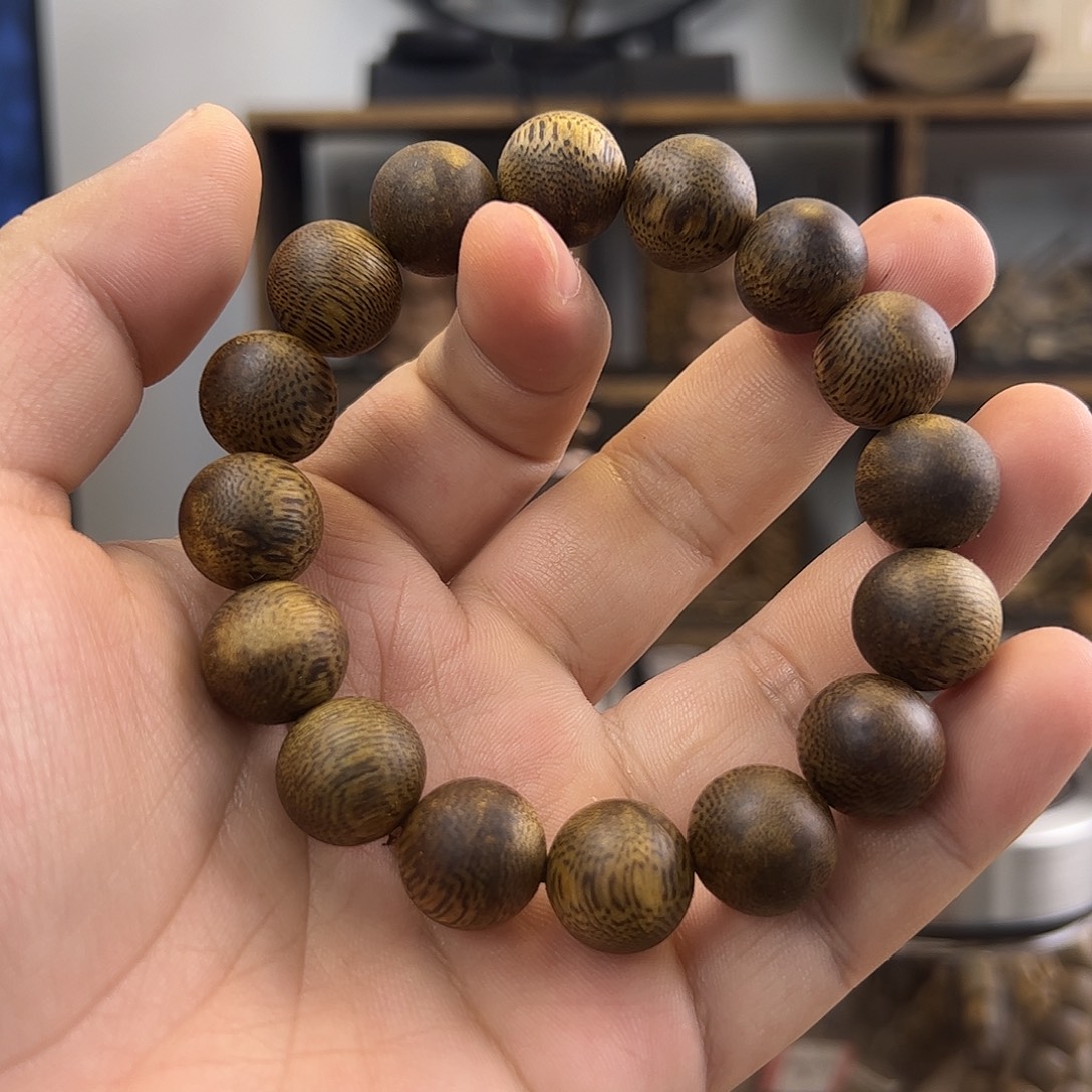 沉香手串14mm圆珠单圈17.4g